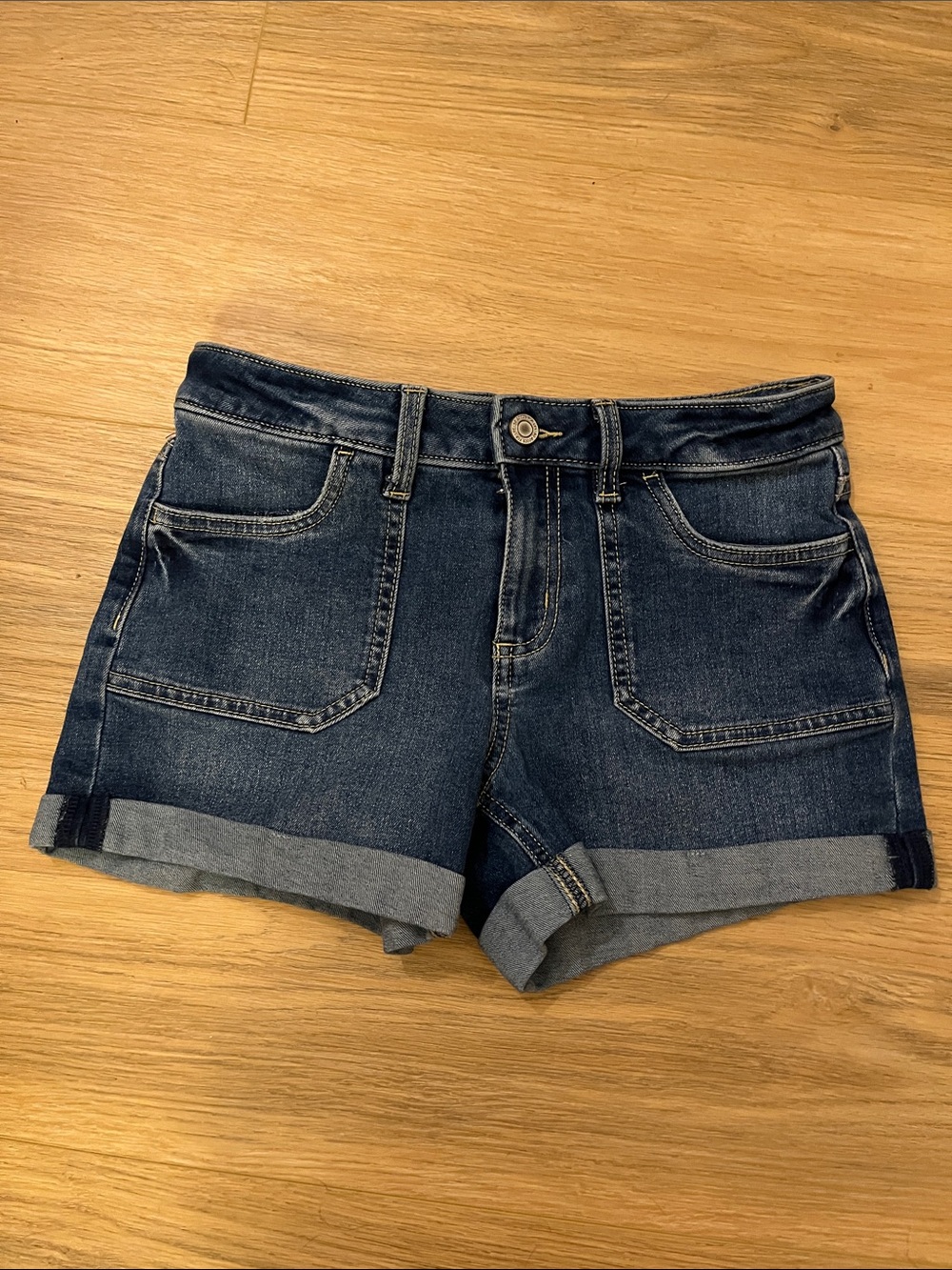 SO Dark Indigo Rolled Cuff Denim Shorts